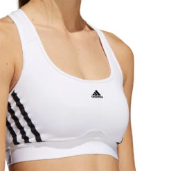 Sujetador Adidas Powerreact Training Medium Support 3 Stripes Mujer -Futbol Tienda sujetador adidas powerreact training medium support 3 stripes mujer white 2