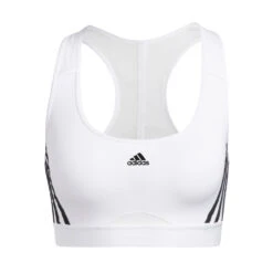 Sujetador Adidas Powerreact Training Medium Support 3 Stripes Mujer -Futbol Tienda sujetador adidas powerreact training medium support 3 stripes mujer white 4