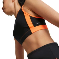 Sujetador Puma IndividualBLAZE High Neck -Futbol Tienda sujetador puma individualblaze high neck black ultra orange 2